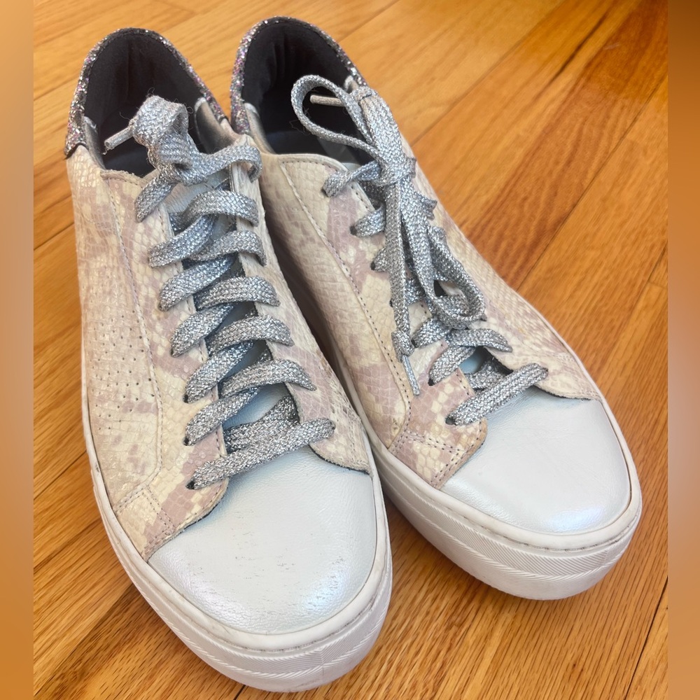 P448 Thea Platform Sneaker Python Purple Glitter … - image 4